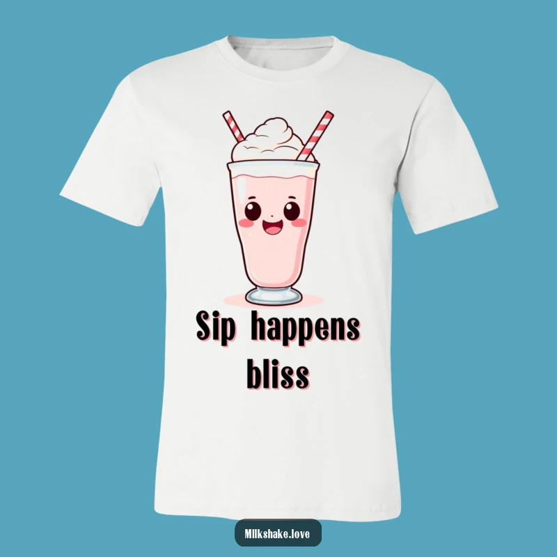Funny Kawaii Milkshake Sip T-Shirt - Express Happiness with Humorous Style