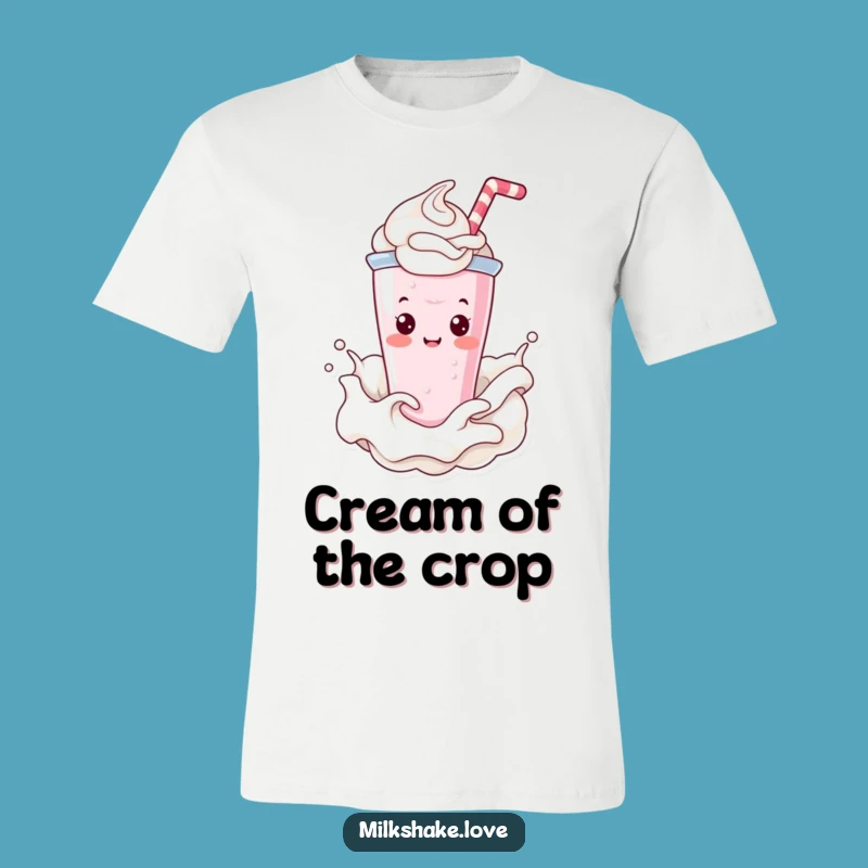 Funny Kawaii Milkshake Splash Tee: Wear Your Creamy Joyful Adventure