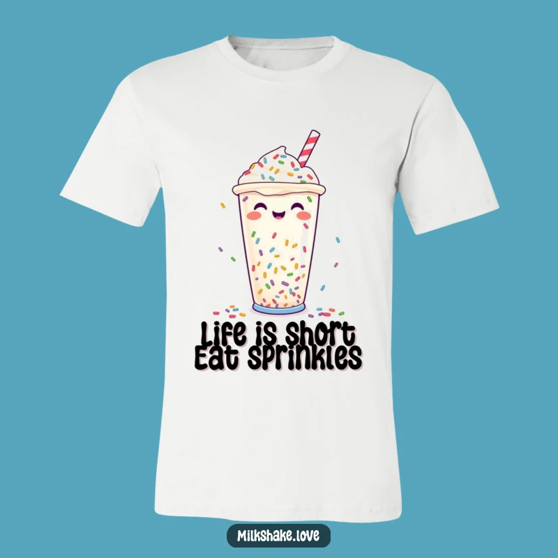 Funny Sprinkle Milkshake T-Shirt: Wear Your Happiness with Colorful Style