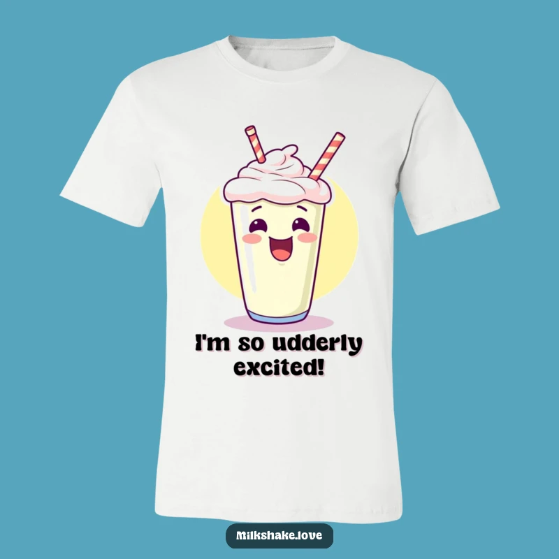 Funny Kawaii Milkshake T-Shirt: Giggling Upward Point, Hilarious & Cute Gift!
