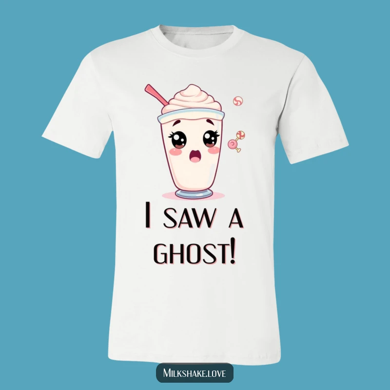 Funny Surprised Milkshake T-Shirt - Wide-Eyed Shocked Character, Ideal Funny Gift