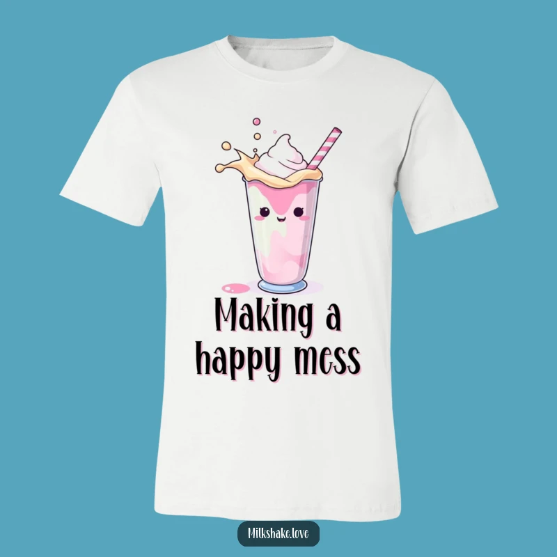 Funny Splashing Milkshake T-Shirt: Wear the Fun with This Playful & Vibrant Tee!