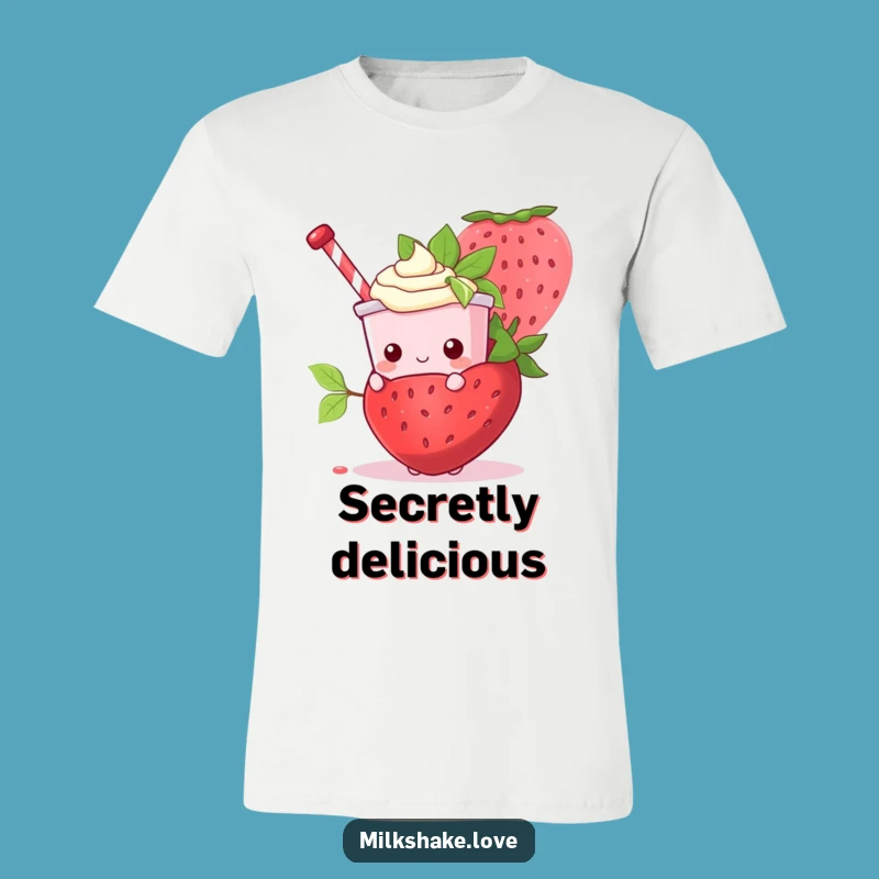 Funny Kawaii Milkshake Strawberry Tee - Adorable & Hilarious Gift