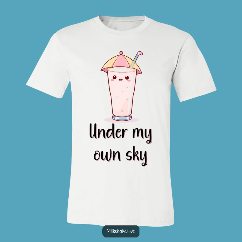 Funny Umbrella Milkshake T-Shirt: Sugary Showers - Sweet Style - Great Funny Gift!