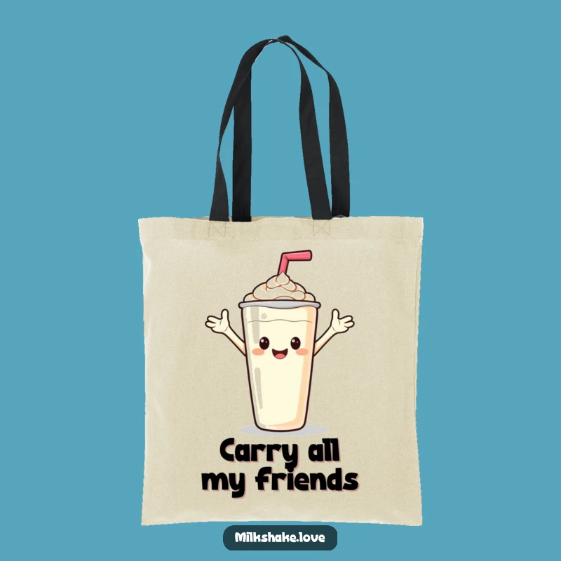 Funny Friendly Milkshake Tote Bag - Waving Hello Accessory