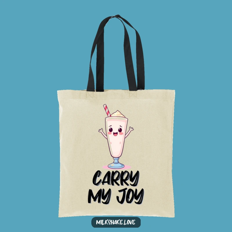 Funny Kawaii Milkshake Tote Bag: Happy Dance Shopping Bag, Sweet Gift Idea