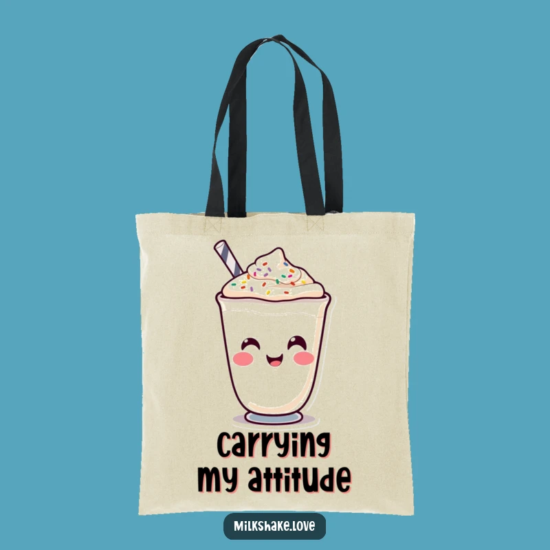 Funny Kawaii Milkshake Face Tote Bag - Carry Your Expressions with Style