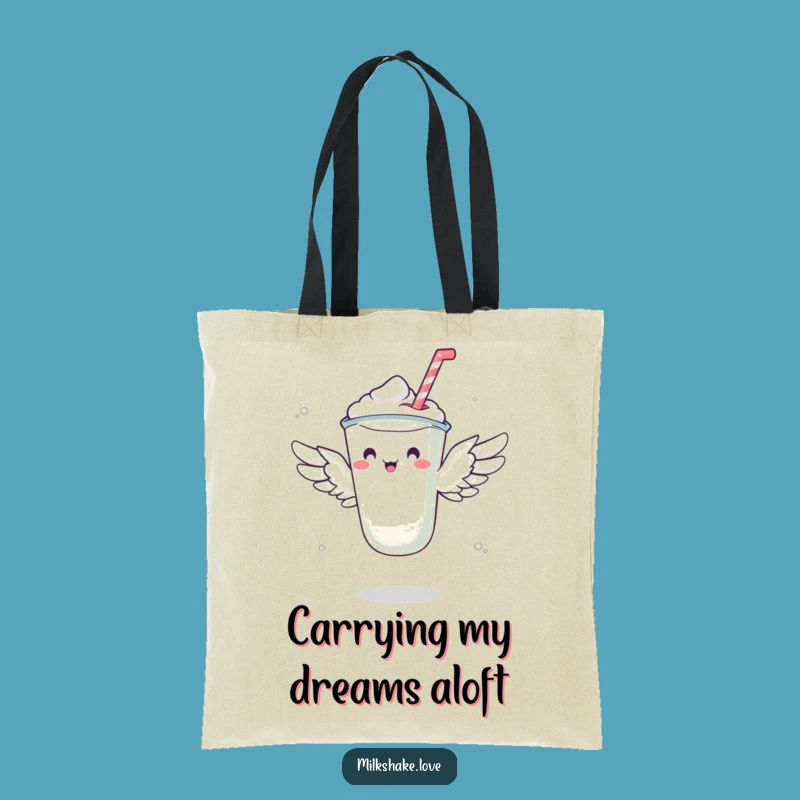 Funny Flying Milkshake Tote Bag: Carry Your Laughs in This Hilarious Dessert Bag