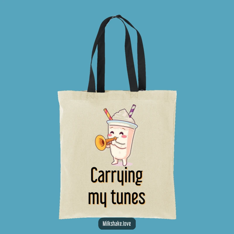 Funny Trumpet Milkshake Tote Bag: Carry Your Tunes and Treasures in Style