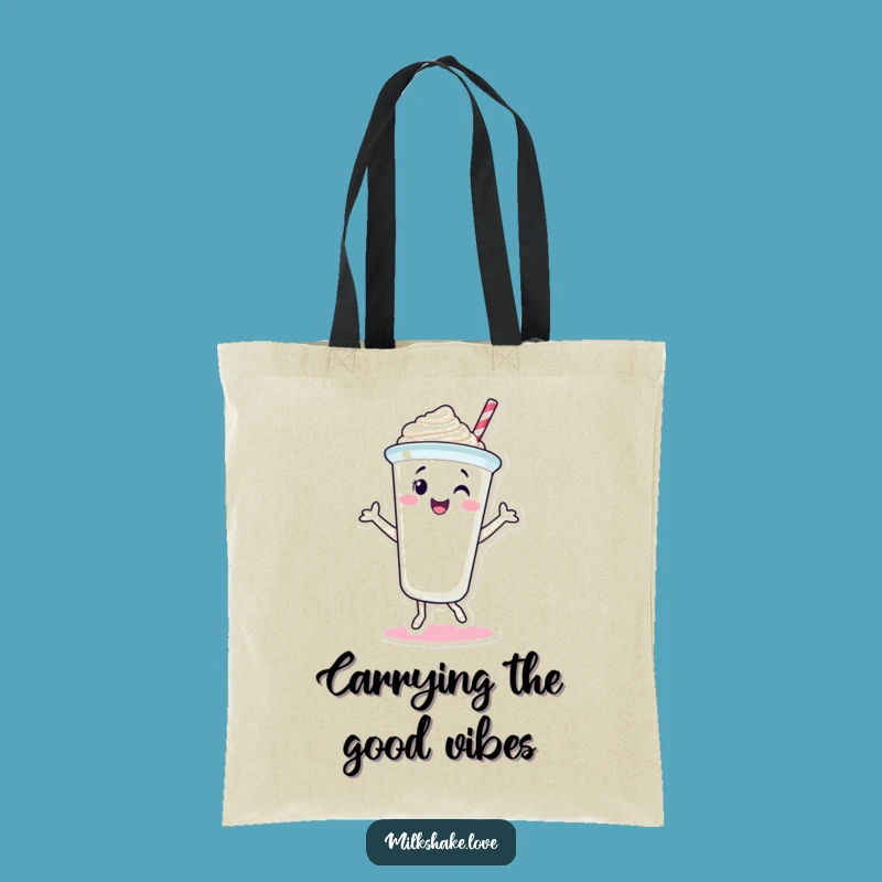 Funny Milkshake Cup Tote Bag: Carry Your Joyful Moves!