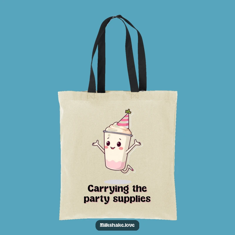 Funny Milkshake Cup Party Tote Bag: Carry Your Celebration!