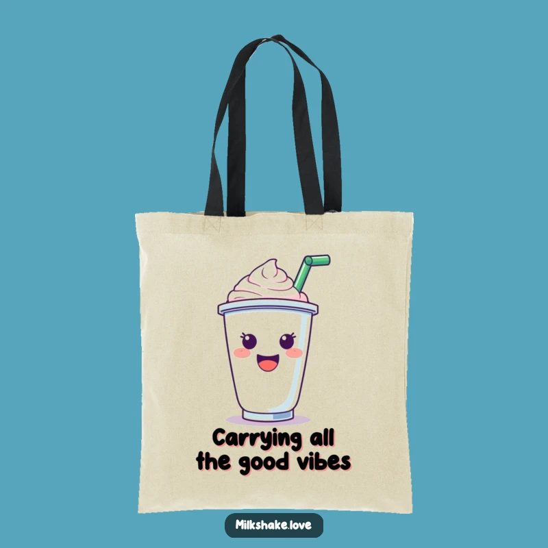 Funny Cheerful Milkshake Tote Bag: Carry Your Essentials with a Smile and Style