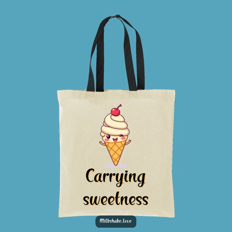 Funny Ice Cream Cone Tote Bag: Cheerful Treat Accessory, Hilarious Gift