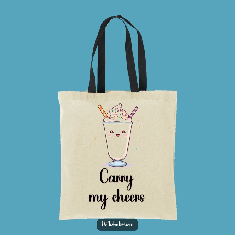 Funny Kawaii Cheering Milkshake Tote Bag: Carry Your Cheers