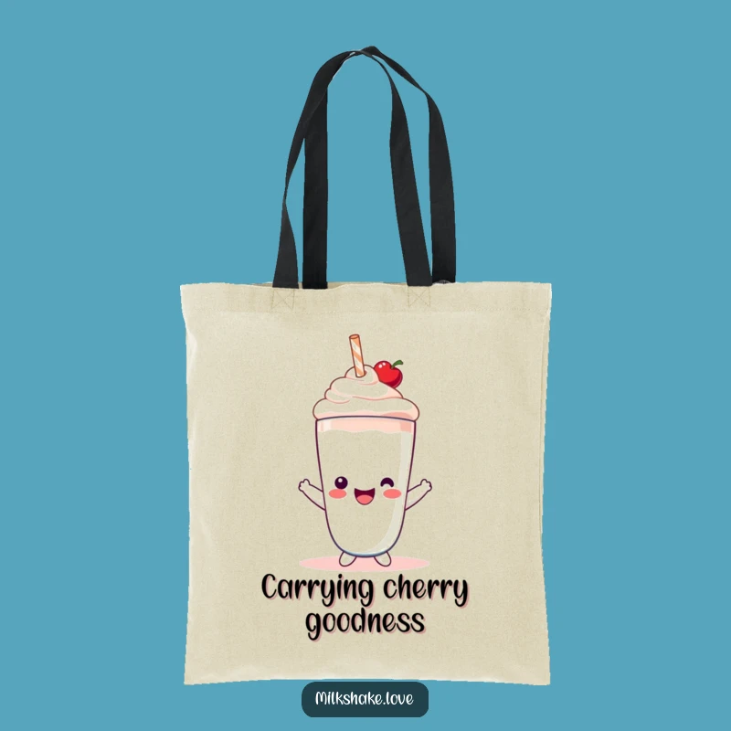 Funny Kawaii Milkshake Tote Bag: Carry Sweetness and Cherry Fun Everywhere