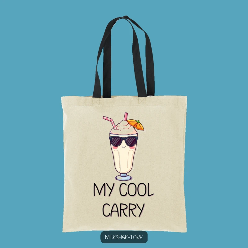 Funny Kawaii Sunglasses Milkshake Tote Bag: Carry Your Cool