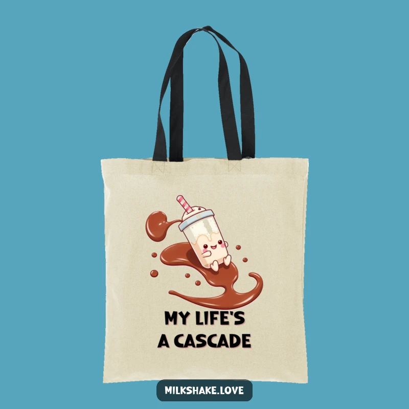 Funny Milkshake Slide Tote Bag - Chocolate Syrup Accessory