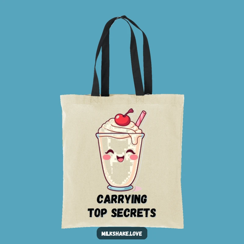 Funny Winking Milkshake Tote Bag: Carry Your Secret with a Smile